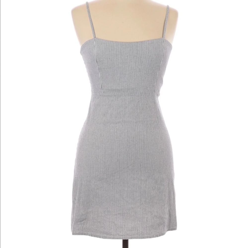 Brandy Melville Pinstripe Linen Sleeveless Dress